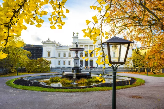 The Uiversity building in autumn.