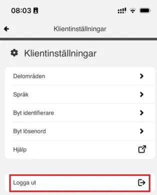 picture showing where to log out